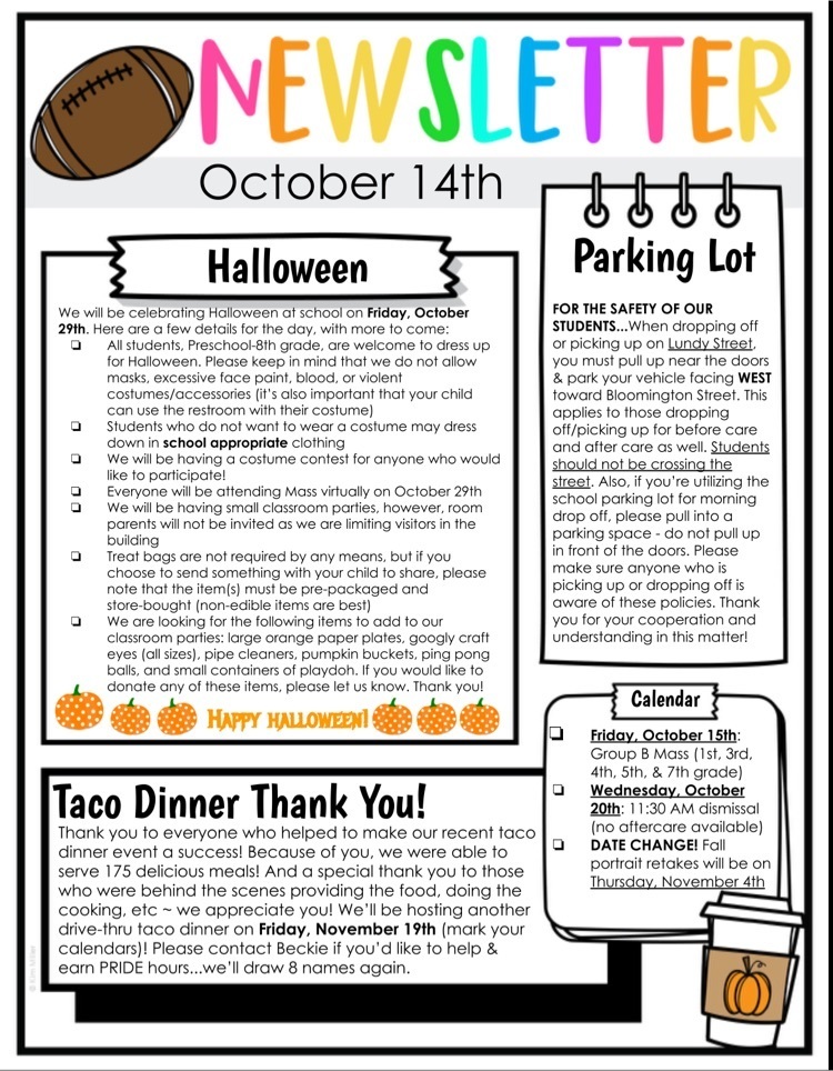 Oct 14 Newsletter